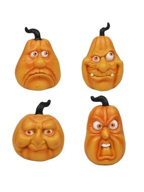 Halloween-themed Creepy Pumpkin Face Vintage Style Decor Set